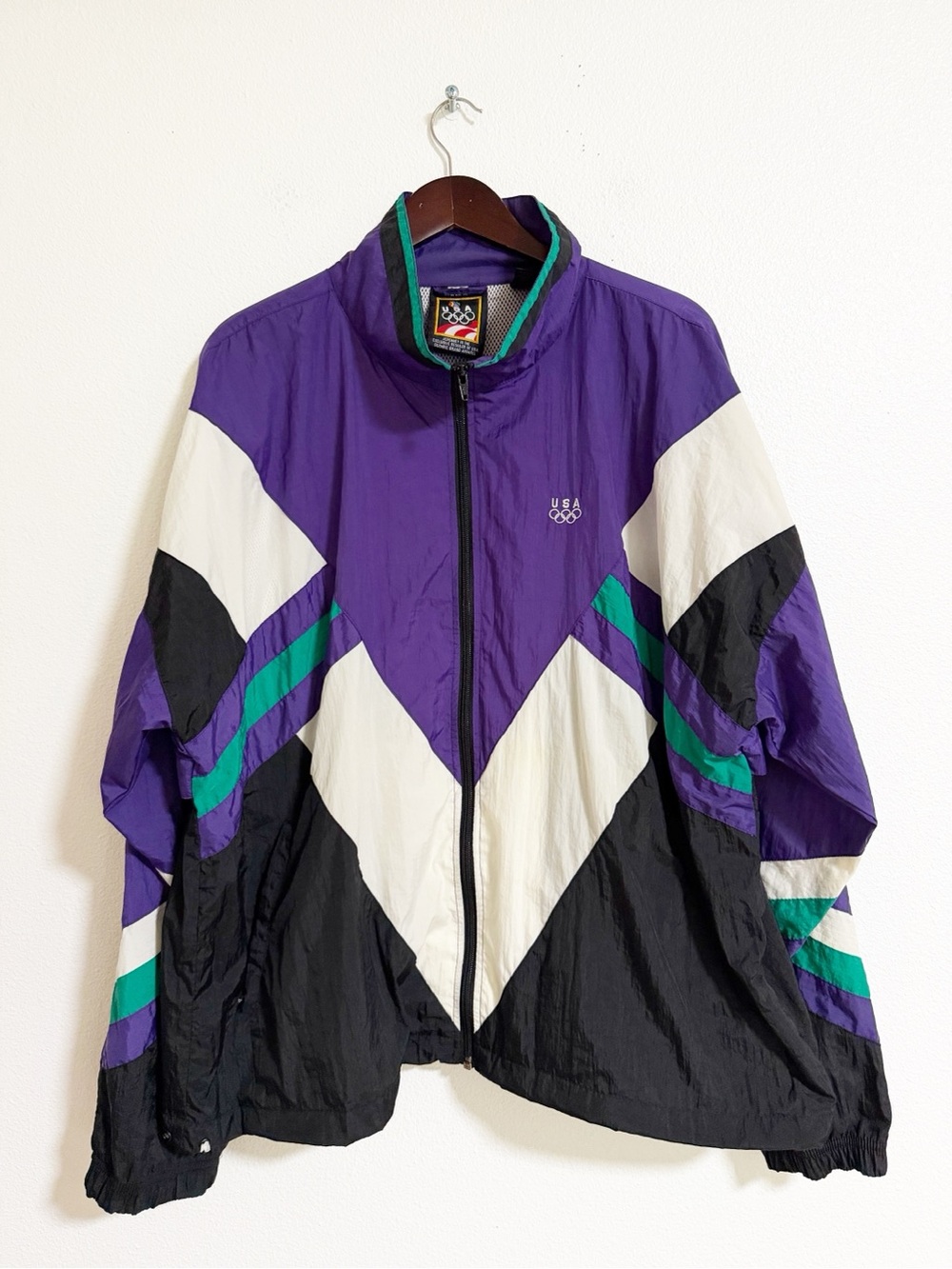 Vintage 80s USA Olympics JCP Nylon Jacket Size XL